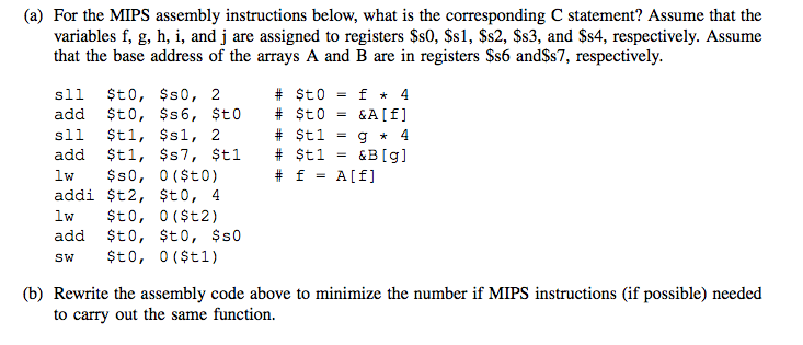 Solved For The Mips Assembly Instructions Below What Is Chegg Com