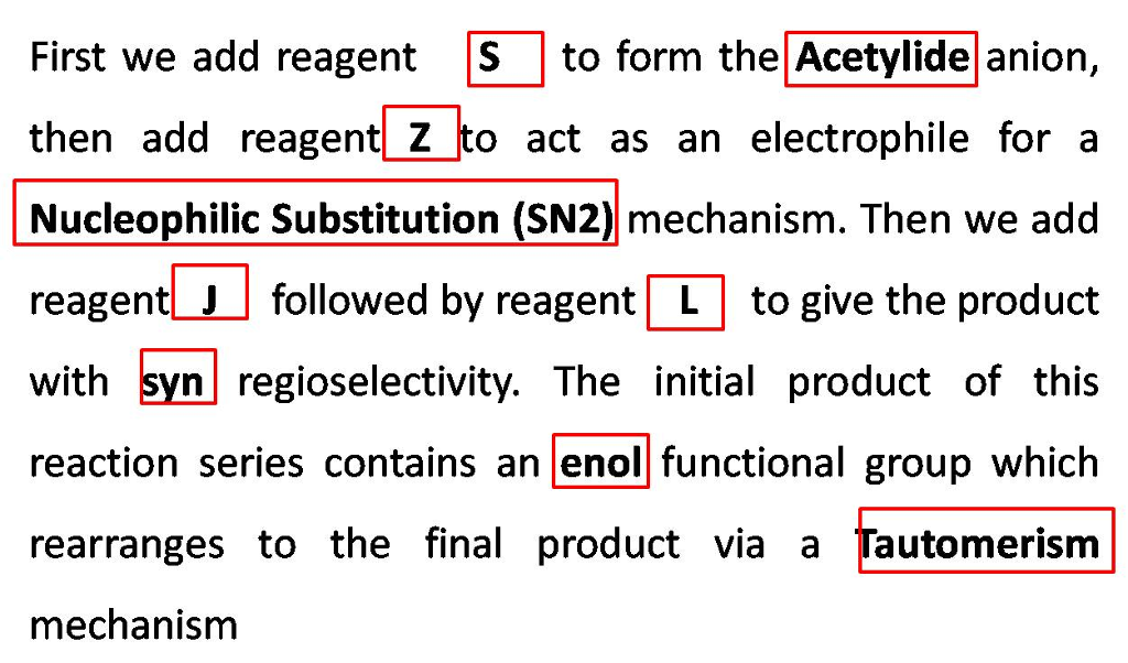 Question & Answer: Look at the given synthesis and the provided reagents. Fill in the blanks with the single letter..... 2