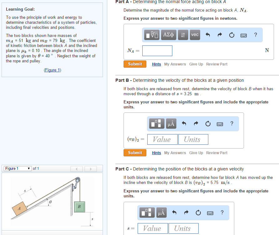 Solved The Two Blocks Shown Have Masses Ofma 51 Kg And Chegg Com