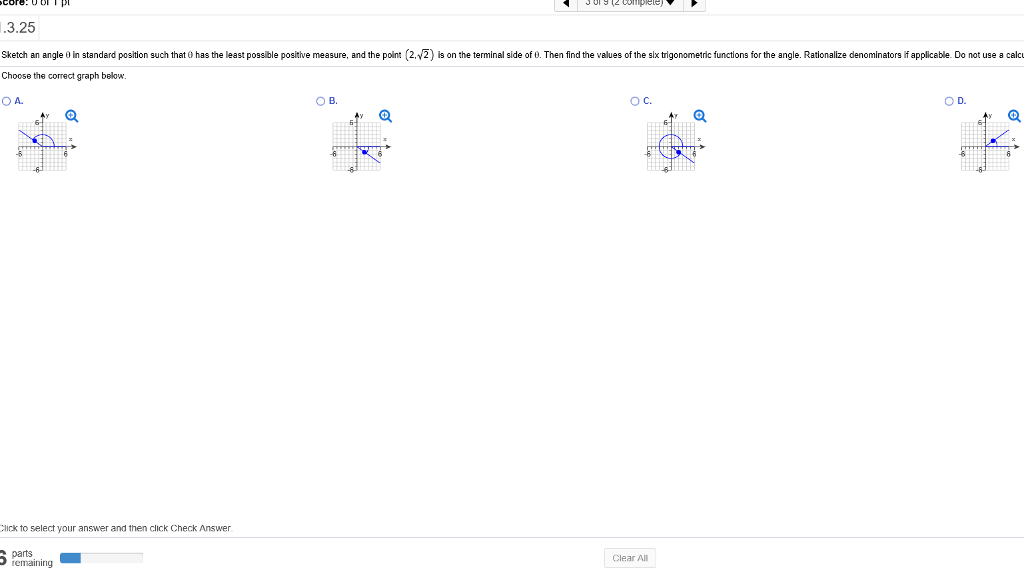 Solved 5 Concept Check Sketch Each Angle In Standard Pos