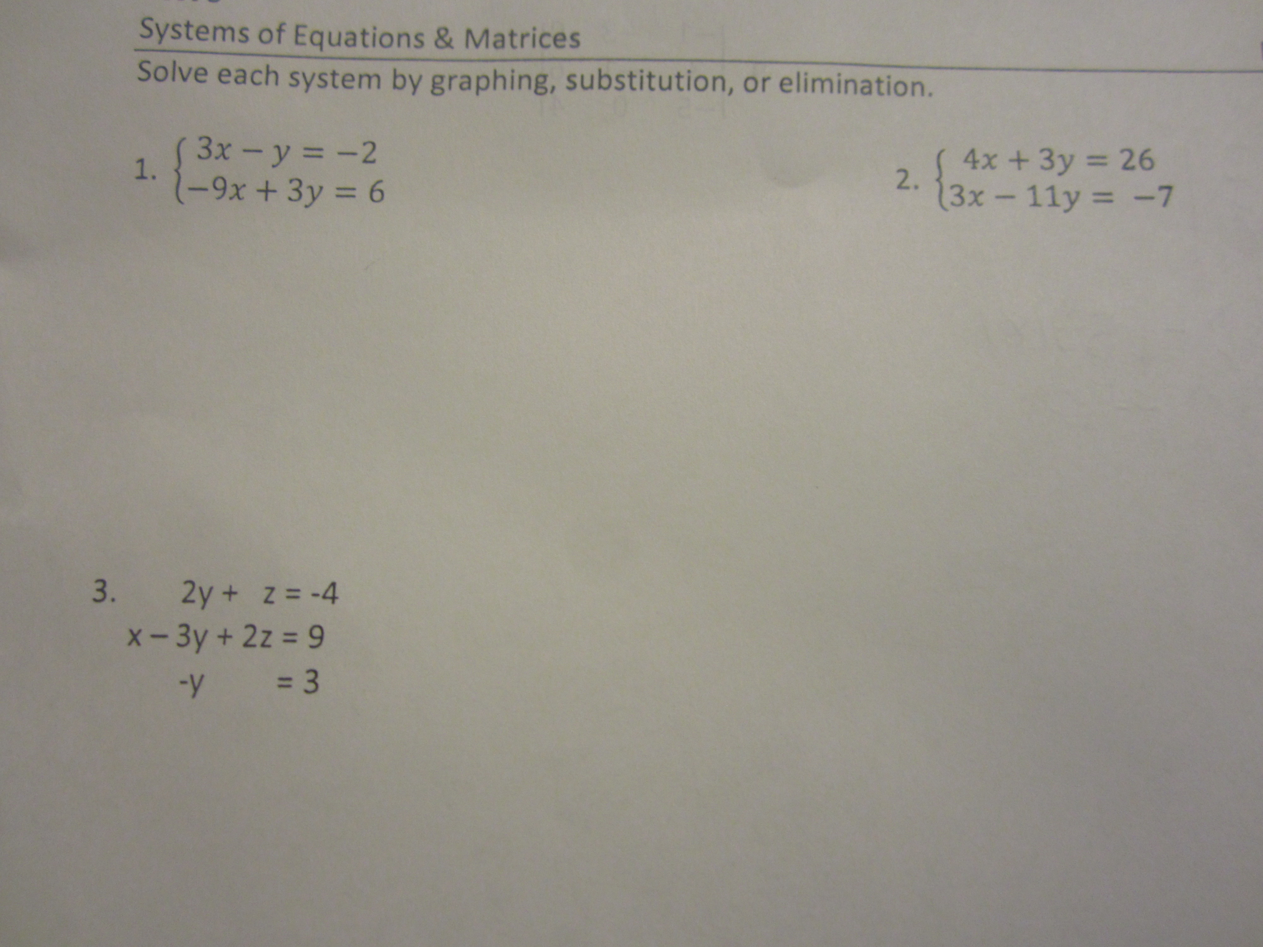 Solved Solve Each System By Graphing Substitution Or Chegg Com