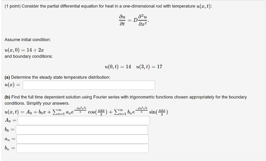 Solved 1 Point Consider The Partial Differential Equati - 