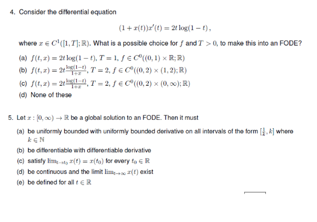 Solved Consider The Differential Equation 1 X T X T Chegg Com