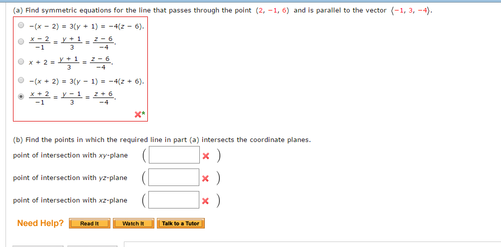 Solved Find Symmetric Equations For The Line That Passes