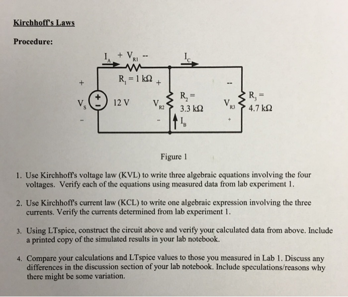 Solved Use Kirchhoff's Voltage Law (KVL) To Write Three | Chegg.com