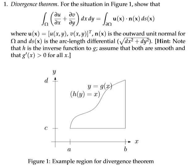 Solved 1 Divergence Theorem For The Situation In Figure Chegg Com