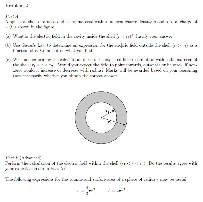 formula for volume of hollow sphere