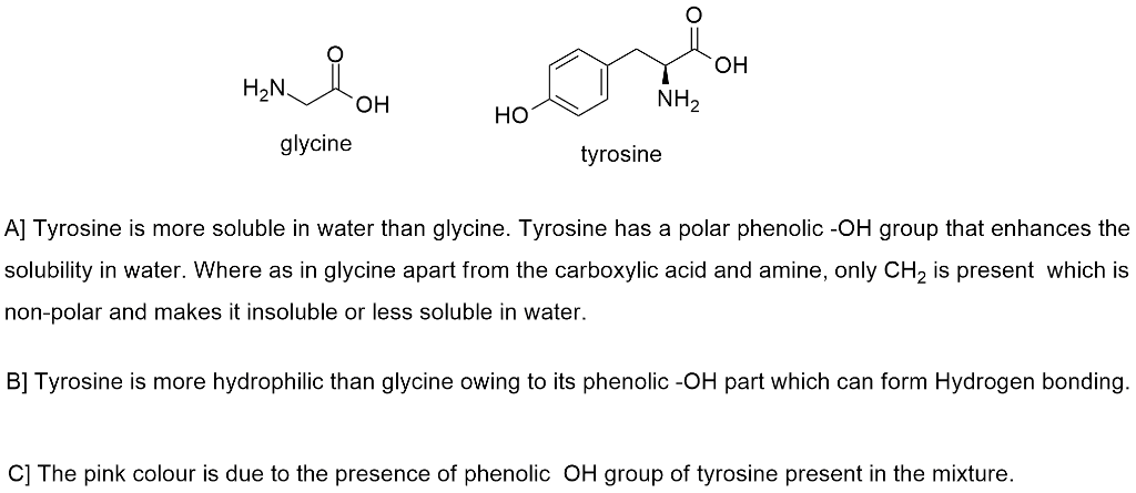 Question & Answer: Part A. which is more soluble in water, glycine or tyrosine? provide a brief explanation of your..... 1