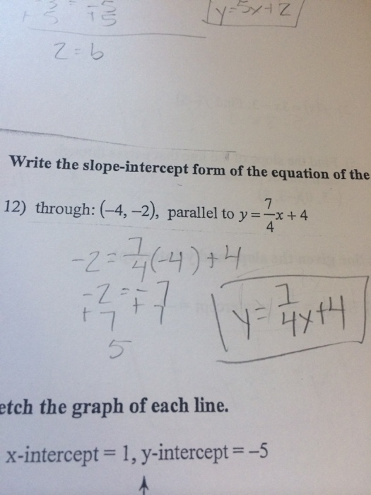Solved Write The Slope Intercept Form Of The Equations Of Chegg Com