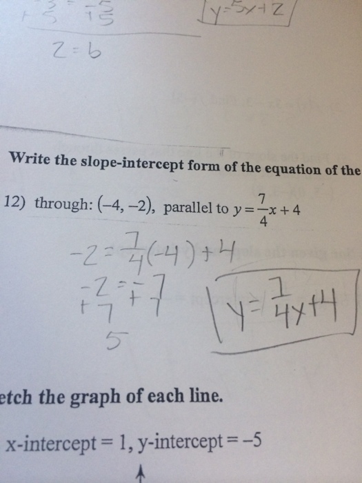 Solved Write The Slope Intercept Form Of The Equations Of Chegg Com