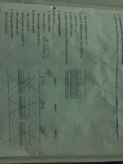 The Mass Of Kio3 Was 541 Meaning The Moles Was 0 Chegg Com