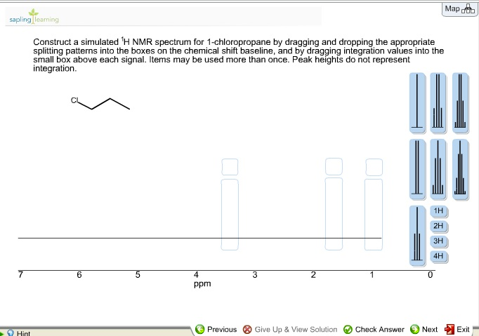 Solved Construct A Simulated 1H NMR Spectrum For 1chloro