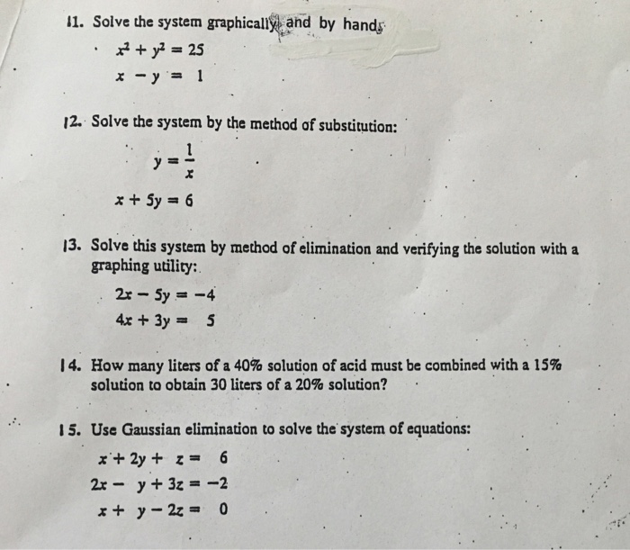 Solved Solve The System Graphically And By Hands X 2 Y 2 Chegg Com