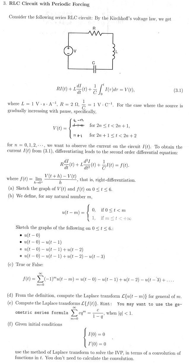 Solved Consider The Following Series Rlc Circuit By The Chegg Com