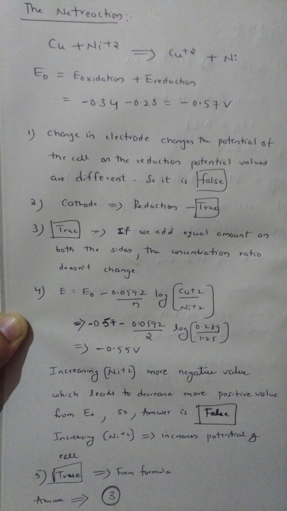Question & Answer: Consider a cell based on the following line notation at 298 K: Cu | Cu^2+ (0.289 M) || Ni^2+..... 1