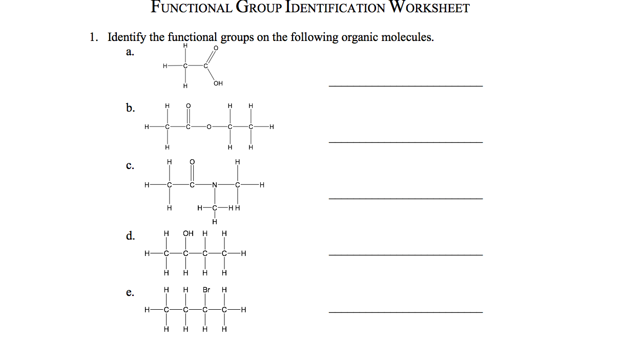 Identifying Functional Groups Worksheet With Answers - Nidecmege Throughout Functional Group Practice Worksheet