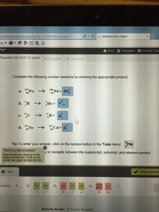 Solved Complete The Following Nuclear Reactions By Entering Chegg Com