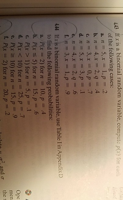 Solved If X Is A Binomial Random Variable Compute P X F Chegg Com