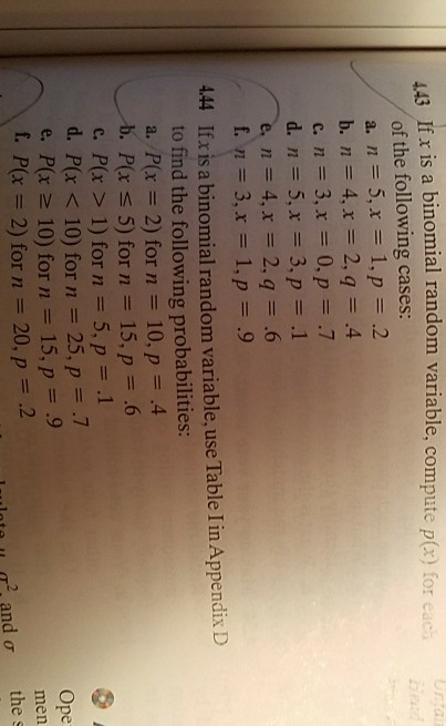 Solved If X Is A Binomial Random Variable Compute P X F Chegg Com