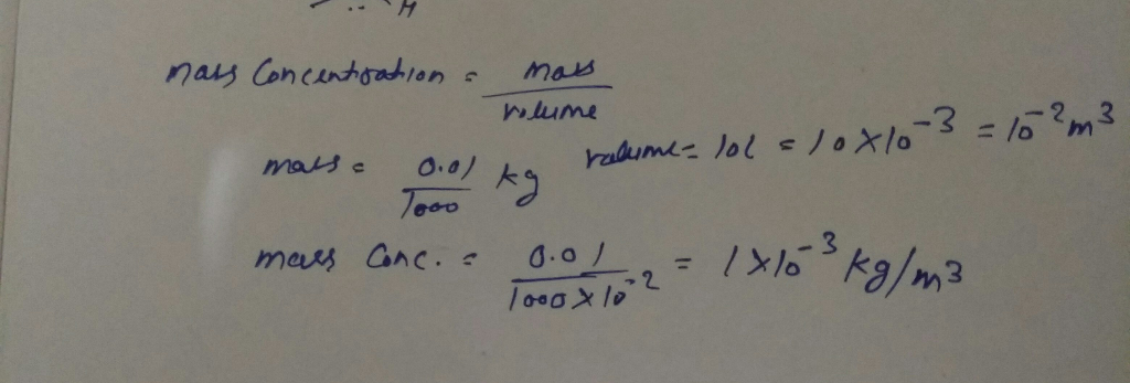 Question & Answer: What is the mass concentration (in kg/m^3) and molarityof 0.01g of CO3​2- in 10L of water?..... 1