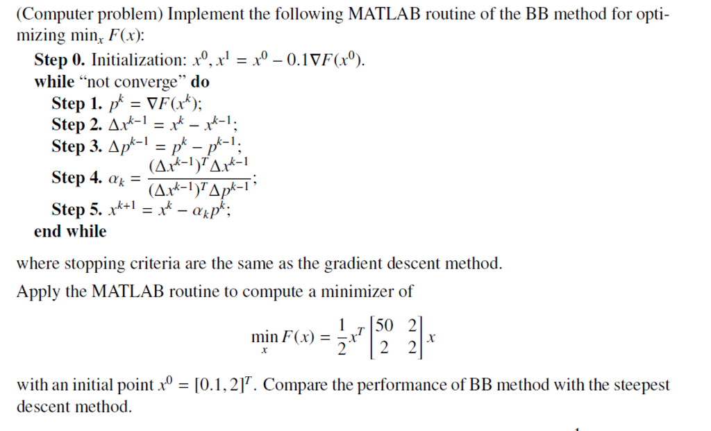 Implement The Following Matlab Routine Of The M Chegg Com
