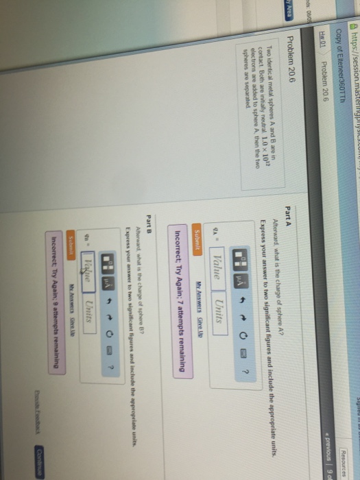 Solved Two Identical Metal Spheres A And B Are In Contact...