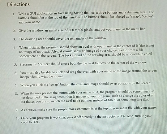 Solved Directions Write A Gui Application In Java Using S