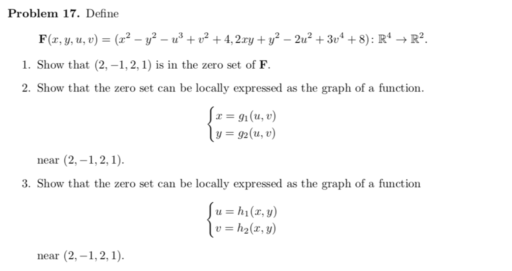 Problem 17 Define F Z Y U U X2 Y2 13 02 4 Chegg Com