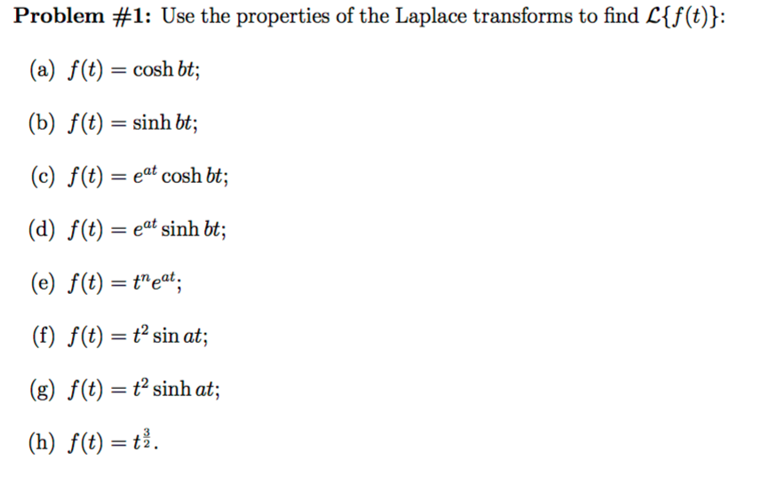 Solved Use The Properties Of The Laplace Transforms To Fi Chegg Com