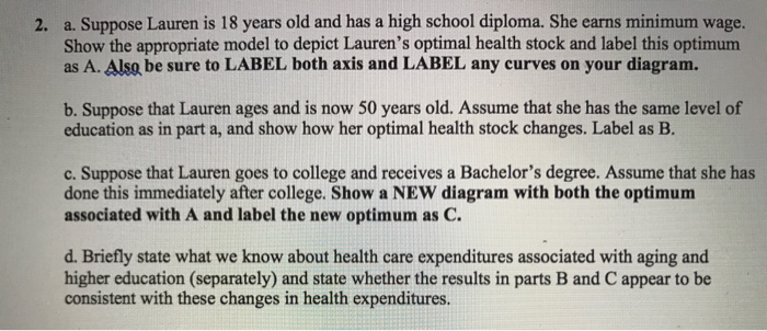 Solved Suppose Lauren Is 18 Years Old And Has A High Scho