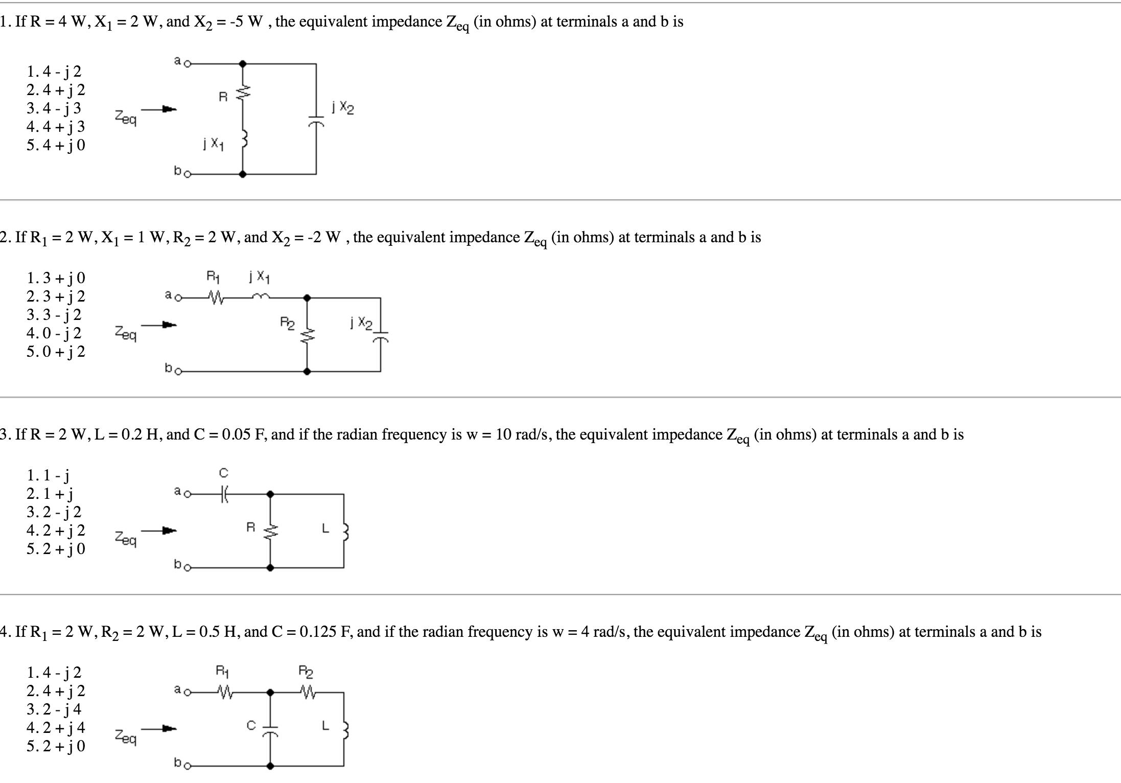 Solved If R 4 W X 1 2 W And X 2 5 W The Equival Chegg Com