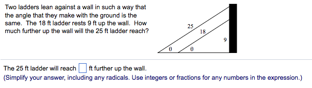 Two ladders are leaning against a wall in such a way that they