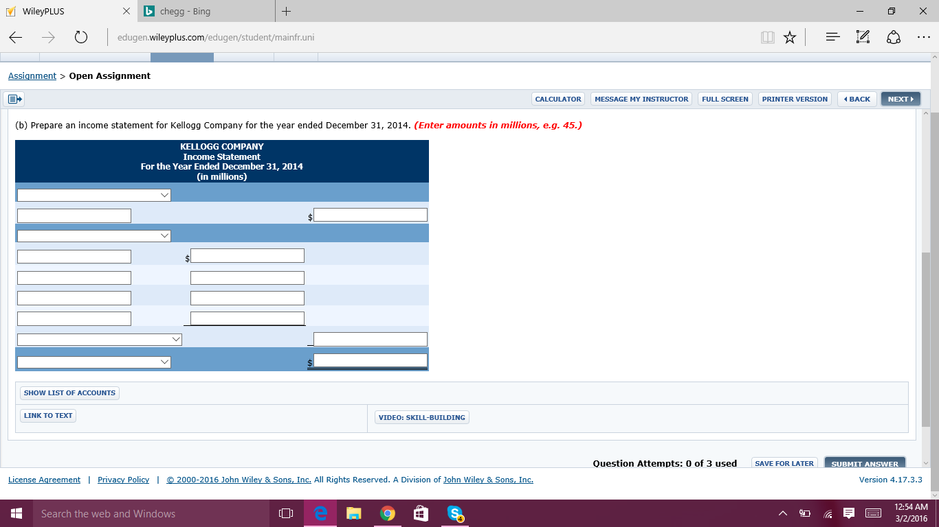 kellogg company is the world s leading producer of chegg com comparative balance sheet problems