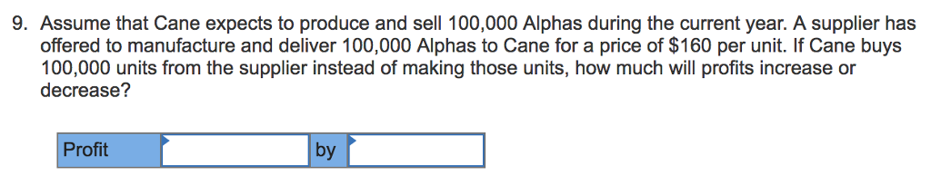 Question & Answer: Cane Company manufactures two products called Alpha and Beta that sell for $240 and $162, respectively Each produ..... 8