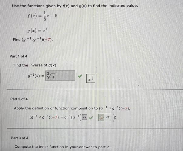 Use The Functions Given By Fx And G X To Find The Chegg Com