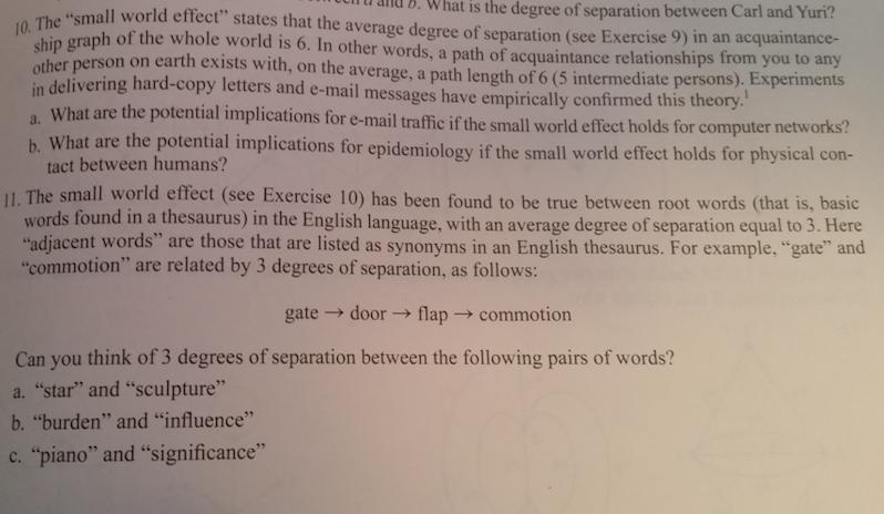 The Small World Effect States That The Average D Chegg Com