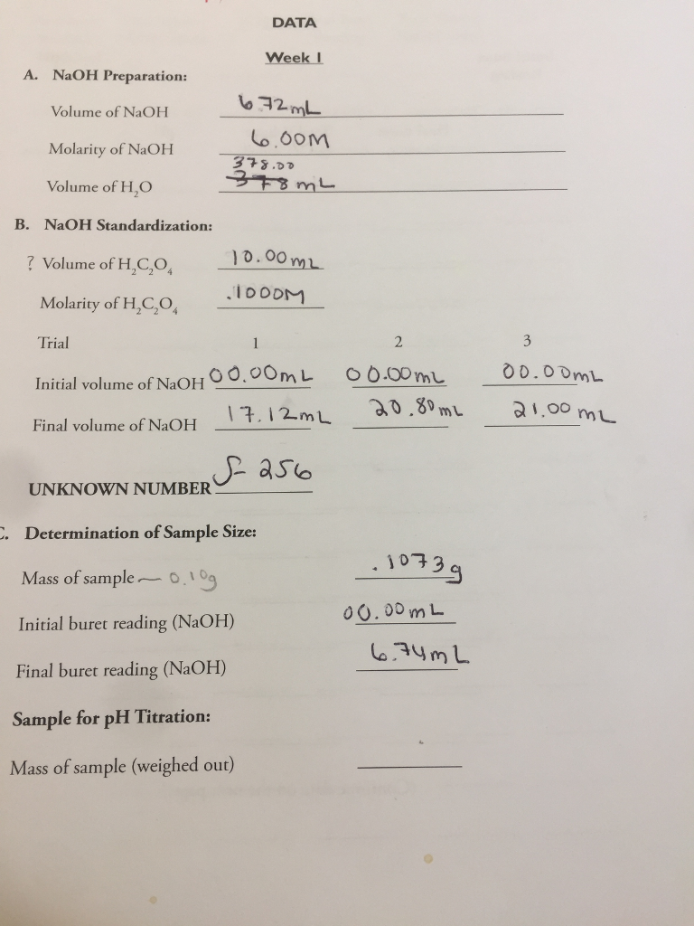 Standardization of naoh and determination of molarity essay sample essay 05 picture