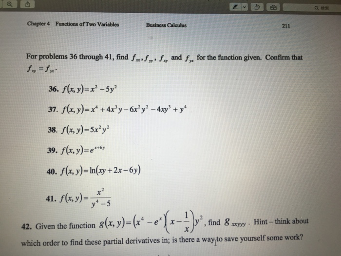 Solved For Problems 36 Through 41 Find F Xx F Yy And F Chegg Com