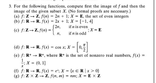 Solved Image Of The Given Subset X No Formal Proofs Are Chegg Com