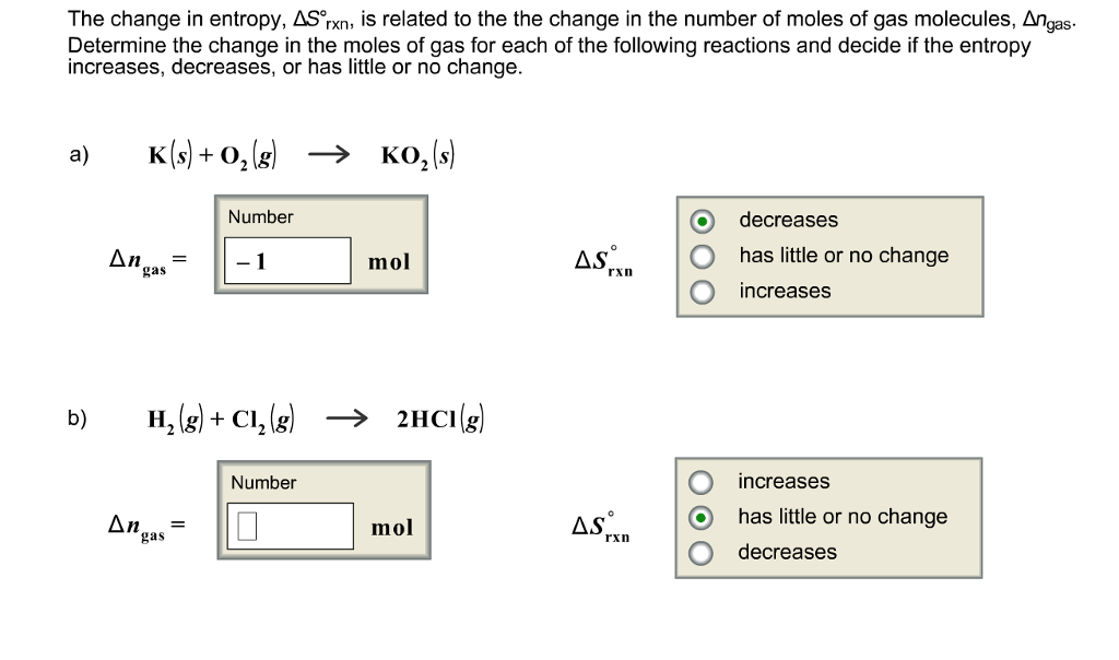 change in entropy change in entropy