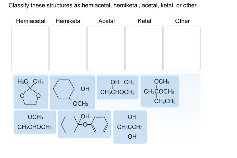 Solved Classify These Structures As Hemiacetal, Hemiketal