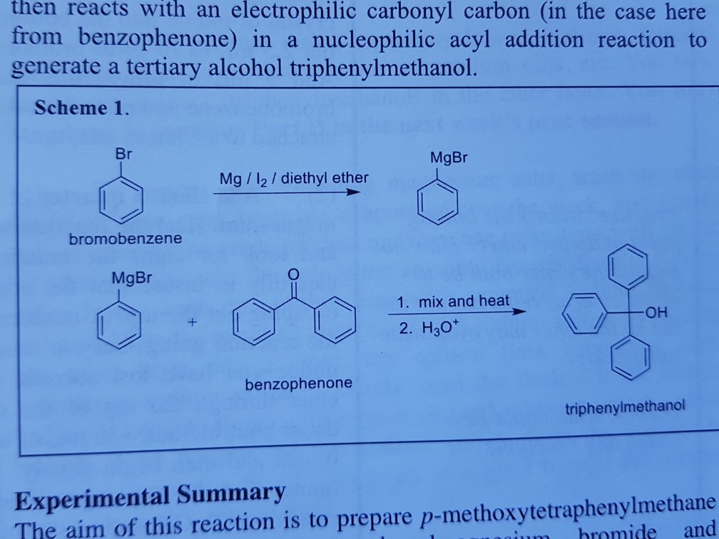 Solved Exp Synthesis Using The Grignard Reagent Q1 Wha Chegg Com