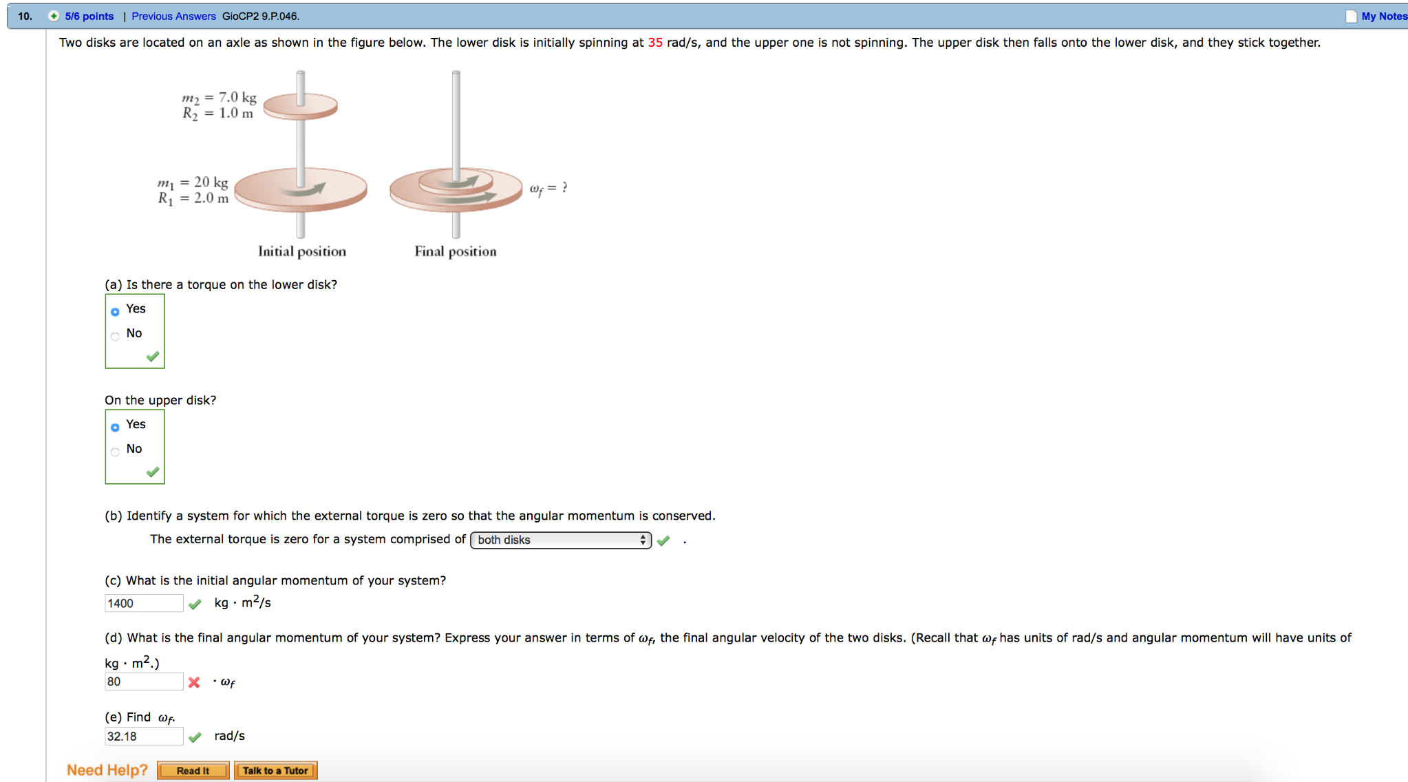 Solved Two Disks Are Located On An Axle As Shown In The F