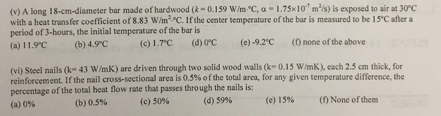 Solved V A Long 18 Cm Diameter Bar Made Of Hardwood K Chegg Com