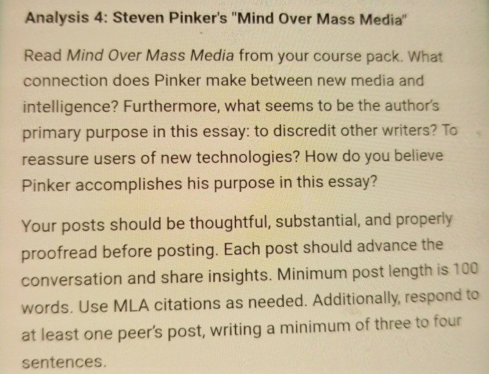 Read Mind Over Mass Media From Your Course Pack What Chegg 