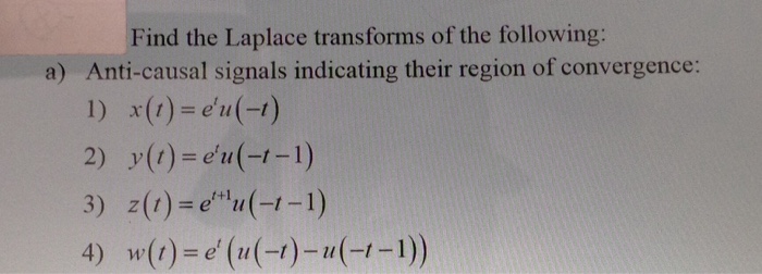 Solved Find The Laplace Transforms Of The Following A A Chegg Com