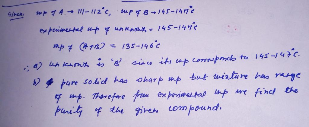 Question & Answer: Suppose that a pure unknown compound could be either compound A, compound B, or..... 1