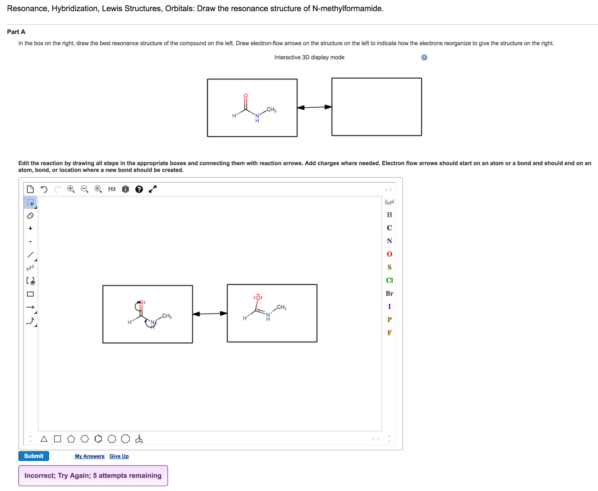 Solved In The Box On The Right Draw The Best Resonance Chegg Com