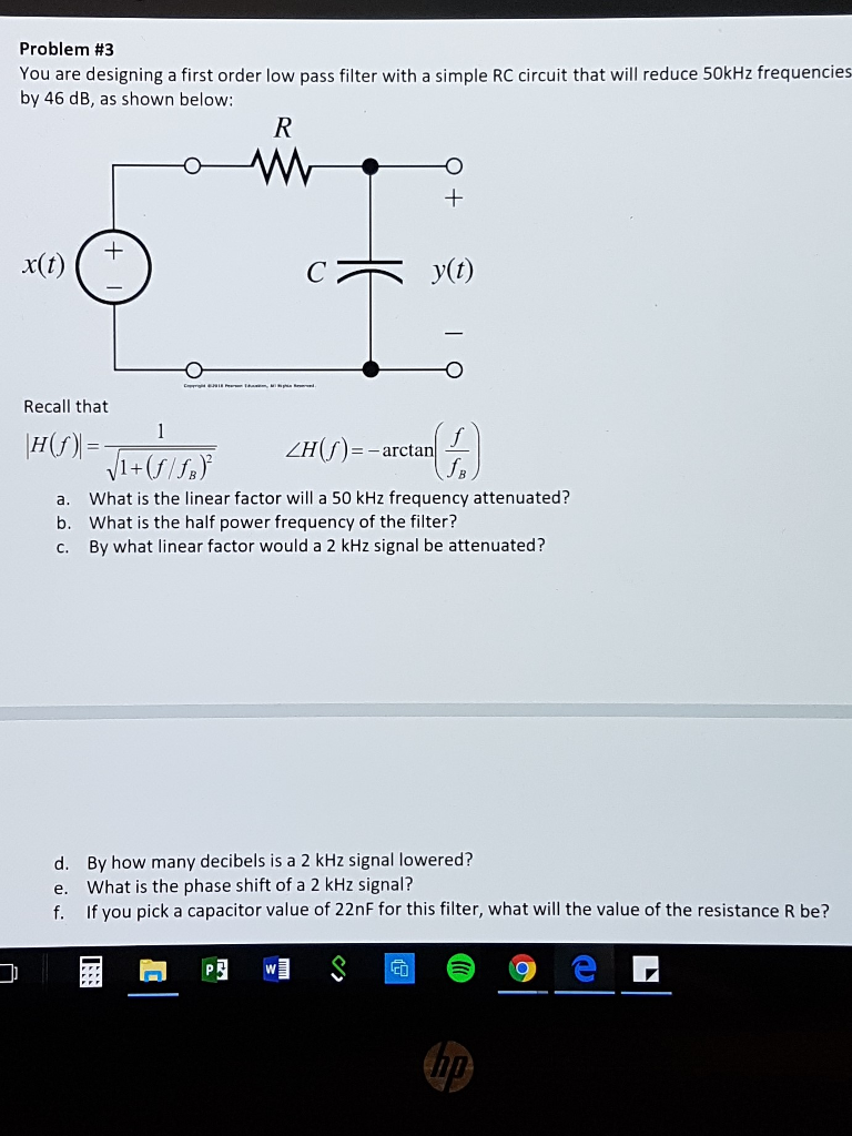 first order low pass filter
