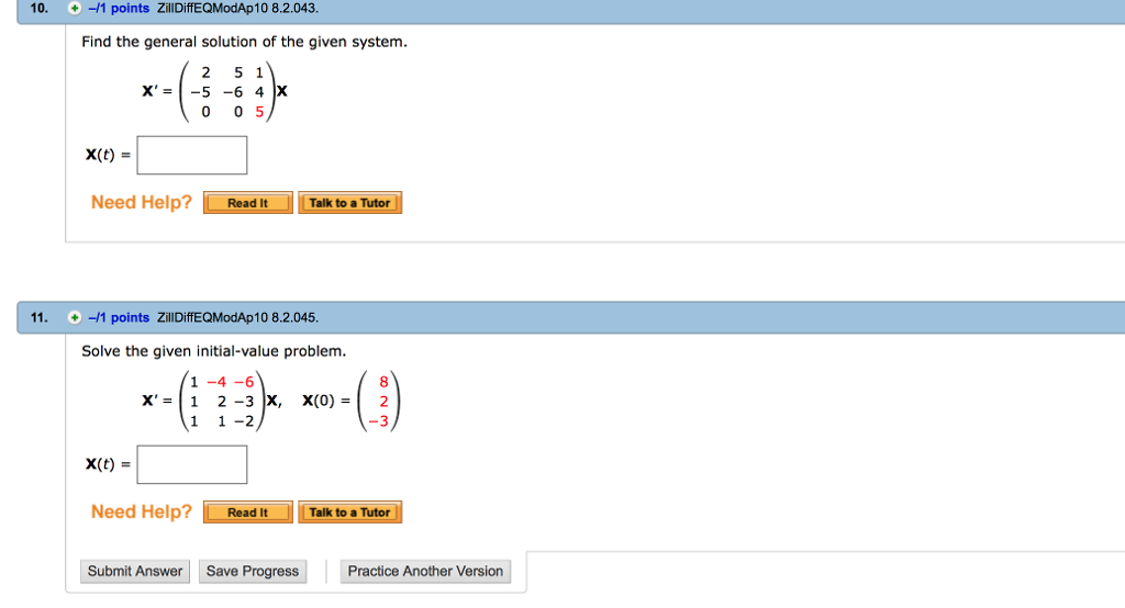 Solved Find The General Solution Of The Given System X Chegg Com